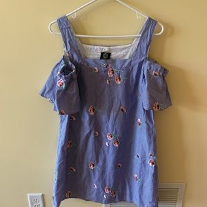 Blue Striped Flower Dress